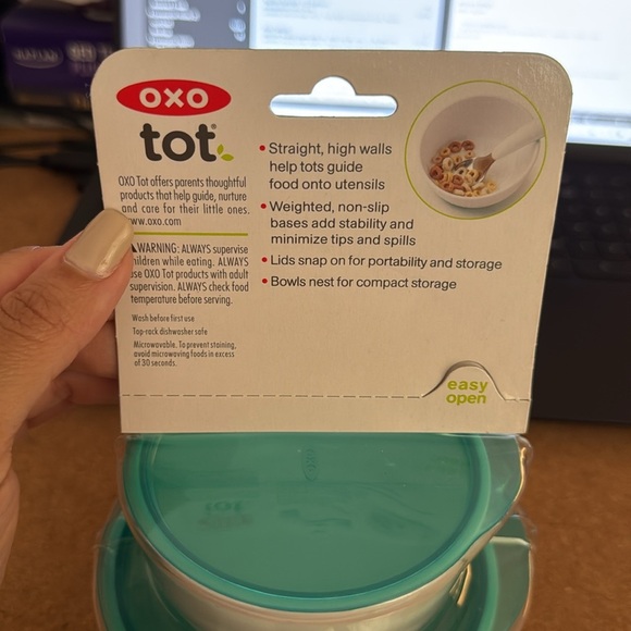 OXO Tot Small And Large Bowl Set, Teal - Picture 6 of 7